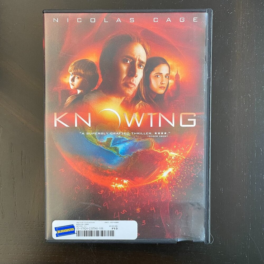 Knowing DVD  PG-13